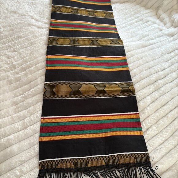 Kente African Scarf, Kwanzaa, Table Runner, West Africa - Picture 2 of 3